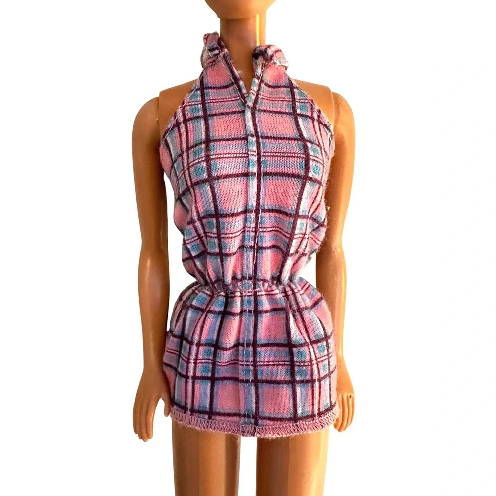 Barbie Fashion‎ Doll Clothes Plaid Collared Dress Top